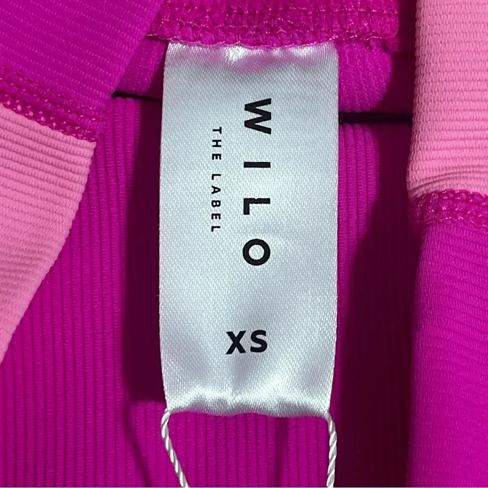 NWT Wilo the label two tone pink ribbed bike shorts size XS